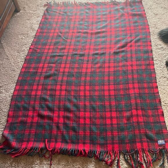 Vintage Pendleton tartan plaid red wool throw blanket - Picture 7 of 7